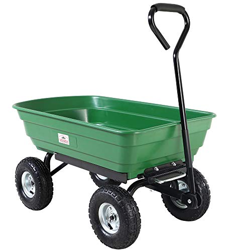 Deuba® Gartenkarre 300 kg Kunststoff Kippfunktion Lenkachse Transportwagen Bollerwagen Muldenkipper Kippwagen