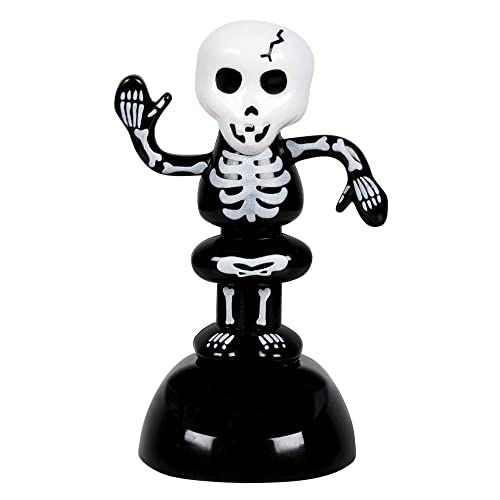 Boland 73056 - Tanzendes Skelett, Solar-Figur, wackelt bei Tageslicht, Schwarz-Weiß, Größe 11 cm, Dekoration, Geschenk, Halloween, Karneval, Mottoparty