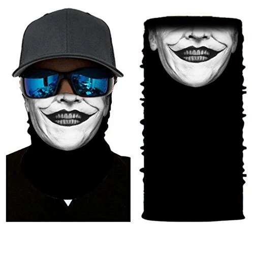 Skull Half Face Series Magic Bandana Nahtloser Schutz Warmes Lätzchen Outdoor-Ausrüstung Gesichtsschutz, Halloween-Horror-Maske, ungewöhnliches Design - Verschiedene Muster (ku7)