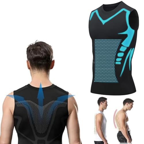 Jeeeun 2024 New Menionic Tourmaline Posture Corrector Vest, Ionic Shaping Vest Men Women (Black,XL)