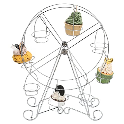 Luqeeg Riesenrad-Cupcake-Ständer, 8 Tassen Dessertträger-Display-Halter, Einrichtungszubehör für Hochzeitsfeiern Dessert-Serviertablett Display-Halter für Cupcake-Snack-Plätzchen-Dekorationen