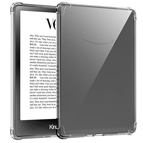 TQQ Kindle Hülle 6 Zoll All-New (11th Generation 2022 Release)-Ultraweiche, Flexible, Transparente TPU-Haut-Schutz für Amazon Kindle 2023-Clear mit E-Reader