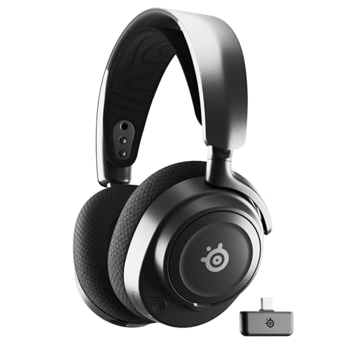 SteelSeries Arctis Nova 7 Wireless Multi-Plattform Gaming-Headset– Magnetische Neodym-Treiber– 2,4 GHz+ Bluetooth-Sound– 38 Std. Akkulaufzeit via USB-C– ClearCast Gen 2 KI-Mik– PC,PS5,Switch,VR,Mobile