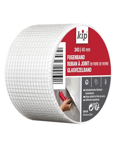 Kip Fugenband - Permanentes Glasfaser-Gewebeband 48mm x 20m - Für Reperatur- & Spachtelarbeiten - Einfache Fixierung - Selbstklebend & Reißfest