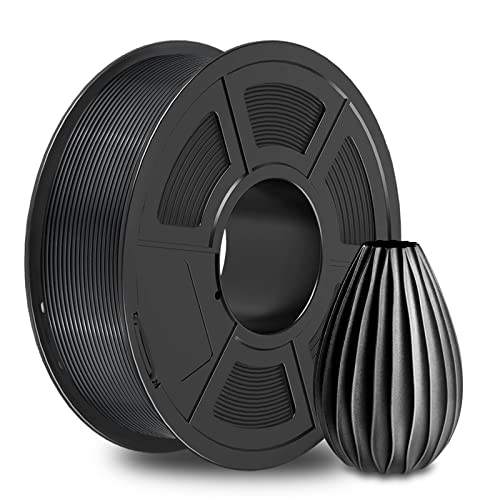 SUNLU PETG Filament 1,75 mm mit SUNLU Upgrade 1 kg Rolle, Maßgenauigkeit +/- 0,02 mm, für die meisten FDM 3D Drucker, Schwarz