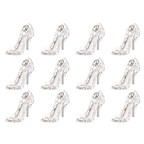 TOYANDONA 12Pcs Mini Cinderella Prinzessin Inspiriert Pantoffel Kunststoff Hohe Ferse Schuh Ornament für Hochzeiten Geburtstag Event Party Favors Dekoration