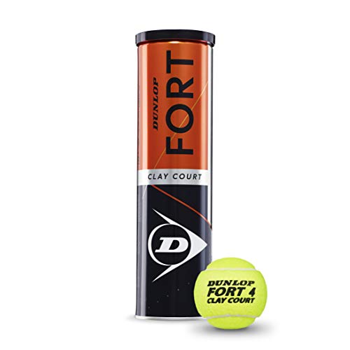 Dunlop Tennisball Fort Clay Court – für Sandplatz, Rasen & Hartplatz (1x4er Dose), GELB