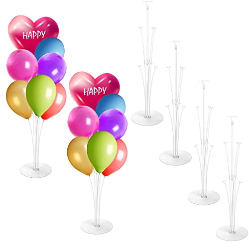 6 Stück Ballonständer, Luftballons Halter Zubehör, Balloon Stand Kit, Ballon Stick Halter, Ballon Ständer, Ballonzubehör für Party Dekoration, Geburtstag Hochzeitsdekoration, Wiederverwendbar