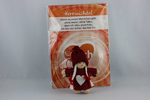 JoJo, Wichtel Arts, J023-0023, Herzwichtel, Filz, 8cm, rot