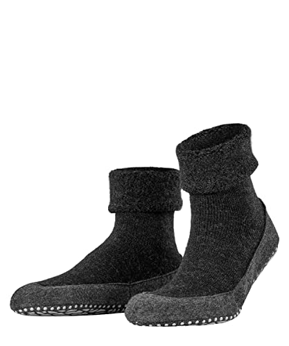 FALKE Herren Cosyshoe M HP Wolle Rutschhemmende Noppen 1 Paar Stoppersocken, Blickdicht, Grau (Anthracite Melange 3080), 43-44