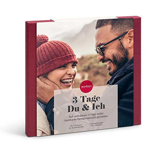 mydays Geschenkbox 3 Tage Du & Ich, traumhafte Unterkünfte an 80 Standorten, Reise-Gutschein für 2 Personen