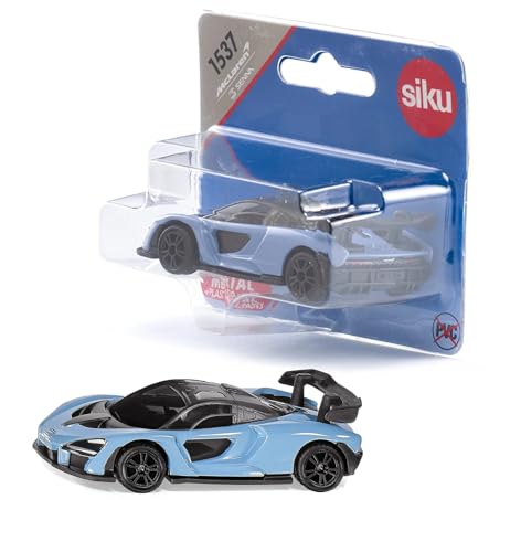 siku 1537, McLaren Senna Sportwagen, Metall/Kunststoff, Hellblau, Gummierte Reifen, Spielzeugauto für Kinder