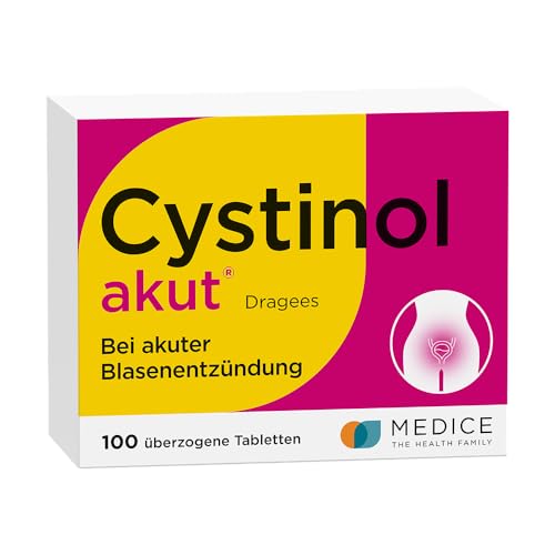 Cystinol akut 100 Dragees bei akuter unkomplizierter Blasenentzündung & Harnwegsinfektion - pflanzliches Arzneimittel - schnell & antibakteriell