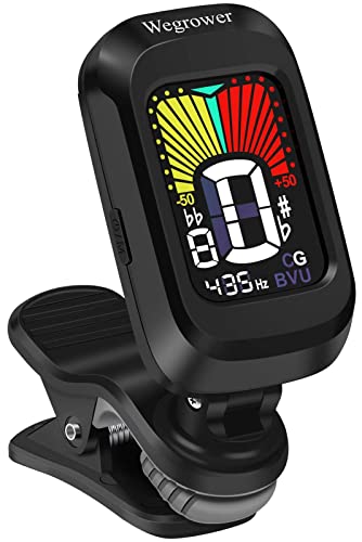 Gitarren-Clip-On-Stimmger?t, elektrisches/akustisches Gitarren-Stimmger?t mit hellem LCD-Farbdisplay mit Gitarren-, Ukulelen-, Violinen- und chromatischen Stimmmodi f¨¹r alle Saiteninstrumente