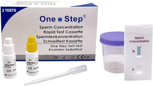 2 Stück One+Step Fruchtbarkeitstest für Männer - Spermatest Spermien Test für Männer Sperma Test - Misst die Konzentration von Spermien