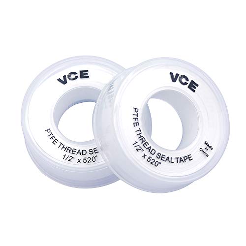 VCE 2 Stück PTFE Dichtband PTFE Band Gewinde Dichtungsband Teflonband Gewindedichtband PTFE Tape, 12mm 13m, weiß…