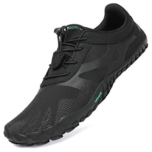 SAGUARO Barfußschuhe Herren Fitnessschuhe Damen Barfussschuhe Schnell Trocknend Traillaufschuhe Badeschuhe rutschfest Unisex Sommer Outdoor Kletterschuhe Schwarz 43