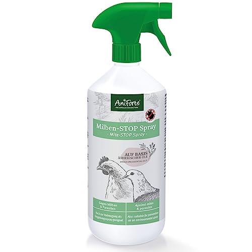 AniForte Milbenspray Hühner & Geflügel 1Liter - gegen Milben & Parasiten, Milben Stop, Milbenmittel als Umgebungsspray & Kontaktspray, zur Vorbeugung & bei akutem Befall