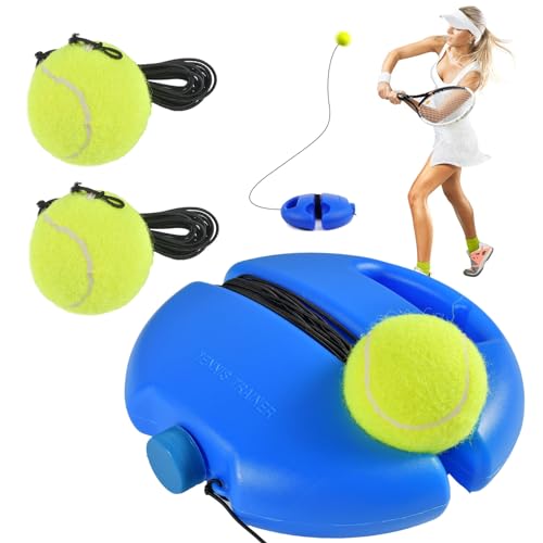 Forhome Tennis-Trainer Tennistrainer Set, Trainer Baseboard Set mit 2 Rebound Ball, Tennistrainer Gummiband Übungsball Selbststudium Tennis Übungstraining Tool für Erwachsene Kinder Spieler Anfänger