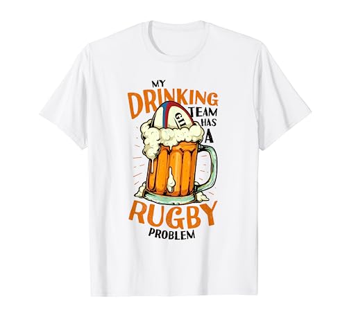 Lustiges Rugby-Shirt für Herren, Trinkteam, Rugby T-Shirt