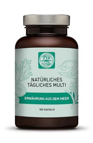 Natürliches Multivitamin von Kala Health - einzigartige Mischung aus Meeresalgen + Meerwasserkonzentrat, reich an Aminosäuren, Vitaminen, Mineralien, Spurenelementen und Fettsäuren, 100% natürlich