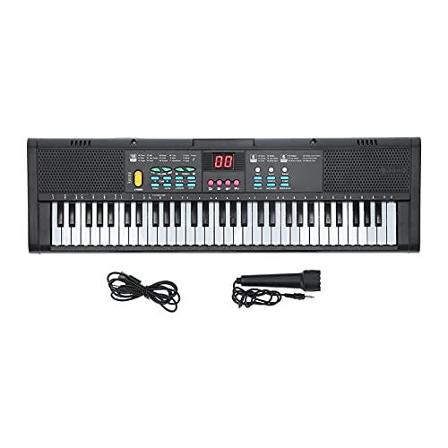 MQ6186 Keyboard Piano Portable 61 Tasten Elektronisches Digital Music Piano Multifunktional mit Mikrofon mit Full-Size-Tasten für Kinder Anfänger