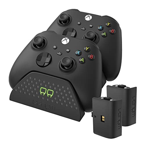 Venom Doppel-Ladestation mit 2 x wiederaufladbaren Akkupacks — Schwarz (Xbox Series X & S/Xbox One)