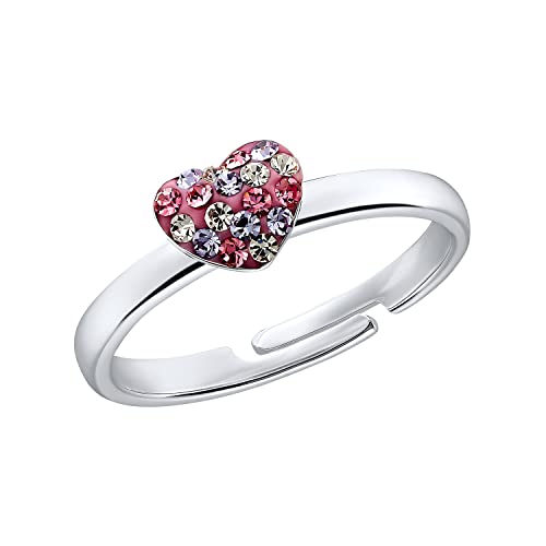 Prinzessin Lillifee Ring 925 Sterling Silber Mädchen Kinder Ringe, mit Preciosa, Silber, Herz, Kommt in Schmuck Geschenk Box, 2031168