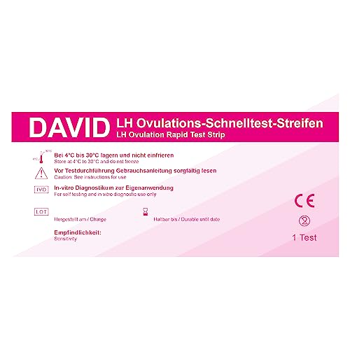 50 x David Ovulationstest Streifen, LH Schnelltest, optimale Sensitivität von 20miu/ml