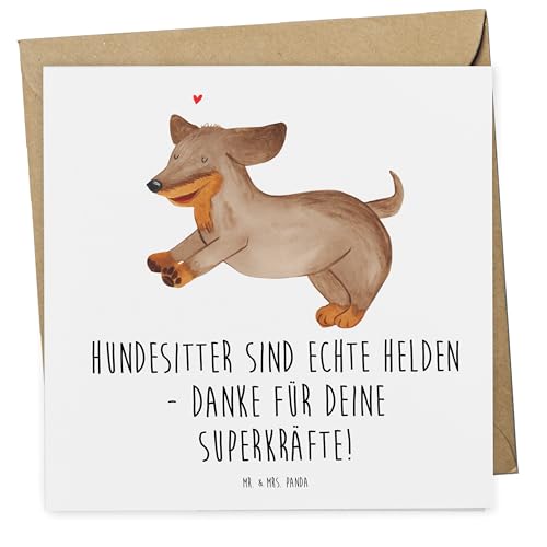 Mr. & Mrs. Panda Deluxe Karte Hundesitter Helden - Geschenk, Hundebetreuung, Hundesitting, Handgefertigt, Danke, Dankeschön, Herzlichen Dank,