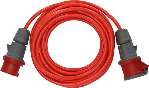 Brennenstuhl BREMAXX CEE Verlängerungskabel IP44 (10m Kabel, AT-N07V3V3-F 5G1,5, mit CEE Stecker und Kupplung, für außen, einsetzbar bis -35°C, Made in Germany) rot