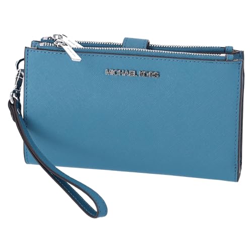 Michael Kors Damen Jet Set Travel Double Zip Wristlet, Blaugrün/Ein Hauch von Paradies (Trace of Paradise), Medium