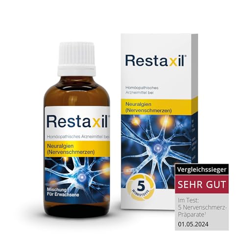 Restaxil® Tropfen - Arzneimittel bei Nervenschmerzen; Bei Schmerzen in Füßen, Rücken und Ischias; Lindert alle Arten von Symptomen bei Neuralgie; 30ml