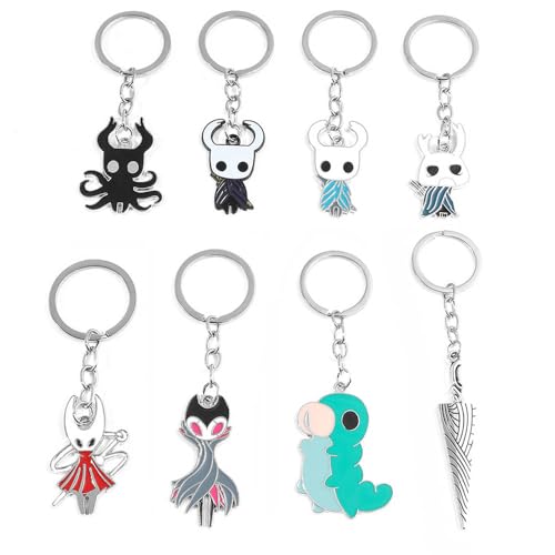 CEPTOR Hollow Knight Troupe Master Grimm Schlüsselanhänger 8pcs Pure Nail Mode Accessoires Für Männer Frauen Spiel Peripherie Autoschlüssel Anhänger