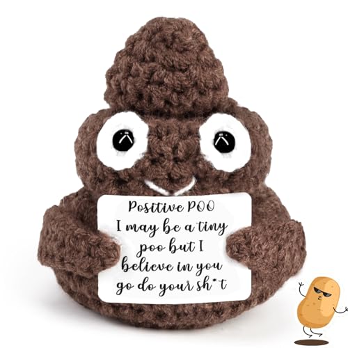 Johiux Mini Pocket Hug Positive Poo,Geschenke für Freund,Lustig Geschenk für Freundin,Motivationsgeschenke,Kleiner Glücksbringer Beste Freundin,Kleine Umarmung Pocket Hug Glücksbringer