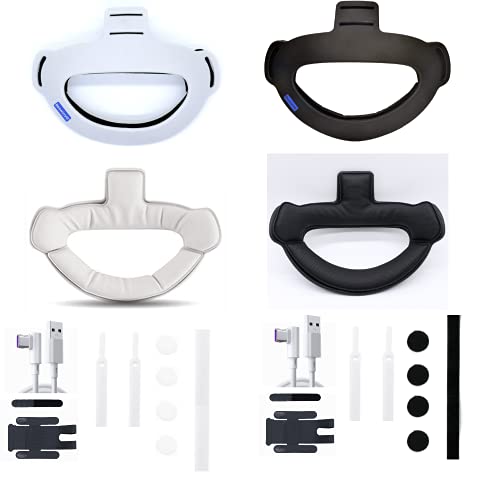 2021 BeswinVR Halo Padding Kit 3 in 1 & Power Bank Holder for Oculus Quest 2 Strap, Halo Strap and BoboVR M2- Black and White Bundle