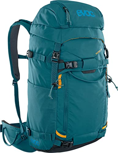 EVOC PATROL 40 Tourenrucksack (komfortables Tragesystem, Lastenverteilung über NEUTRALITE SYSTEM, seitlicher Schnellzugriff, Lawinenfach, Befüllung von oben und Seite), Petrol Blau, Einheitsgröße