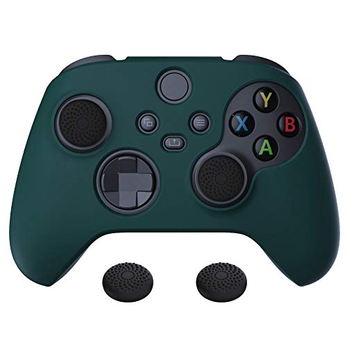 PlayVital Silikon Hülle für Xbox Series X & S Controller,Case Anti-Rutsche Schutzhülle Hülle Griffe Skin Weiches Gummi Grips für Xbox Series X & S Controller(Renngrün)