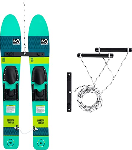 Mesle Wasser-Ski Wake Star 118 cm, Kinder Trainer-Ski bis 45 kg Körpergweicht, Set mit Leine und Trainer Bar