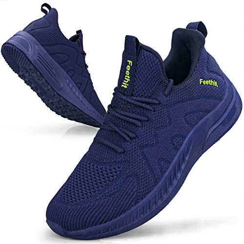 Feethit Sneaker Herren Schuhe Sportschuhe Laufschuhe Turnschuhe Herren Tennis Fitness Jogging Walkingschuhe Leichtgewichts Atmungsaktiv Freizeit Straßenlaufschuhe Schlüpfen Schuhe Dunkelblau 42 EU