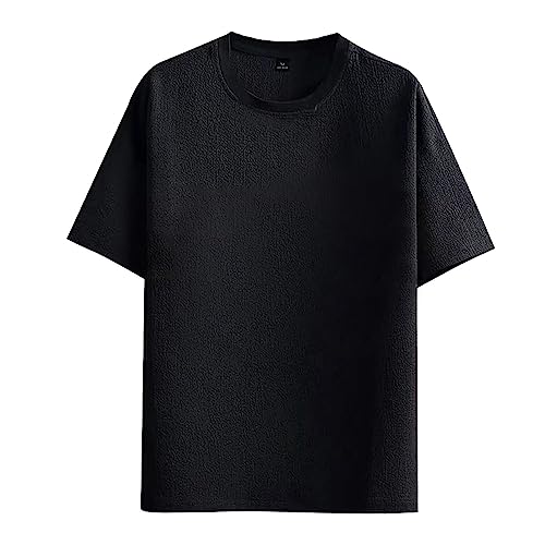 Lässiges Herren-Shirt, kurzärmelig, Strand-T-Shirts, Sommer, leichtes tropisches T-Shirt Armbanduhr Schwarz Shirt Herren T-Shirt Herren Weiß Rundhals XXL Shirt Herren Lustige (Black, XL)