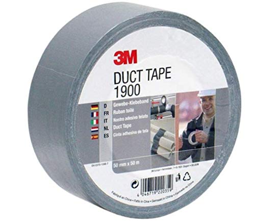 3M Gewebeklebeband 1900 in Silber-Grau 50mm x 50 m – Duct Tape / Panzerband handreißbar & wasserfest für universelle Anwendungen wie Markieren, Abdichten, Bündeln – 1-er Pack