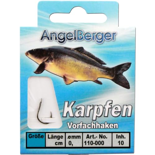 Angel Berger Vorfachhaken gebundene Haken (Karpfen, Gr.2 0.30mm)