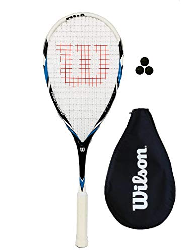 Wilson Pro Team Squashschläger (1 oder 2 Schlägeroptionen), blau, 1 x Racket + 3 Squash Balls