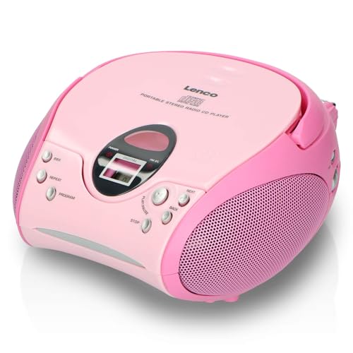 Lenco SCD-24 Stereo UKW-Radio mit CD-Player und Teleskopantenne rosa