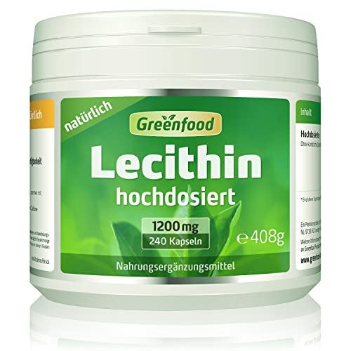 Lecithin, 1200 mg, 240 Kapseln, hochdosiert – OHNE künstliche Zusätze. Ohne Gentechnik. Softgel-Kapseln.