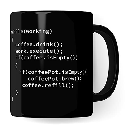 Informatiker Tasse Code Kaffeetasse Programmierer Geschenk lustig IT Kaffee-Becher Geschenkidee Büro Mug Geek Humor Computer Nerd Teetasse Developer Arbeitsplatz lustiger Spruch (Schwarz)