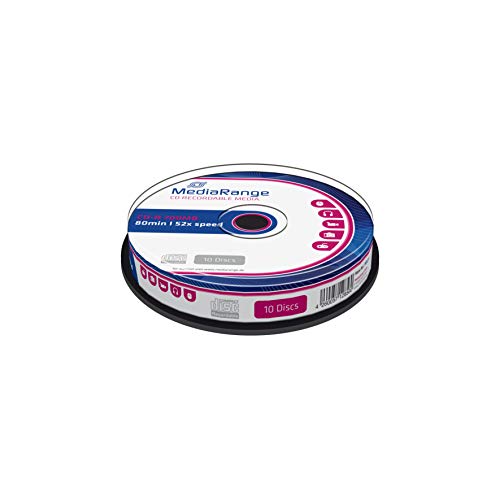 MediaRange CD-R 700MB|80min 52-fache Schreibgeschwindigkeit, 10er Cakebox