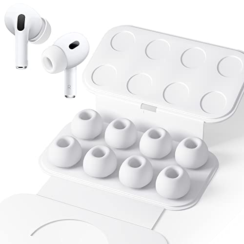 Seltureone 4 Paar Silikontips für Airpods Pro/Airpods Pro 2 mit Loch zur Geräuschreduzierung, Anti Rutsch Soft Silikon Airpods pro Ersatz-ohreinsätz - Mittlere