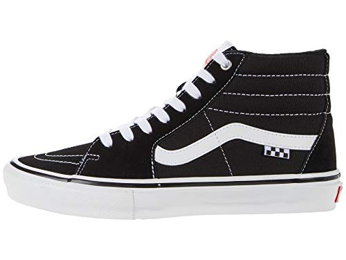 VANS Sk8-Hi Unisex Casual High-Top Skateschuhe, bequem und langlebig in charakteristischer Waffelgummisohle, (Skate) Schwarz/Weiß, 8.5 Women/7 Men